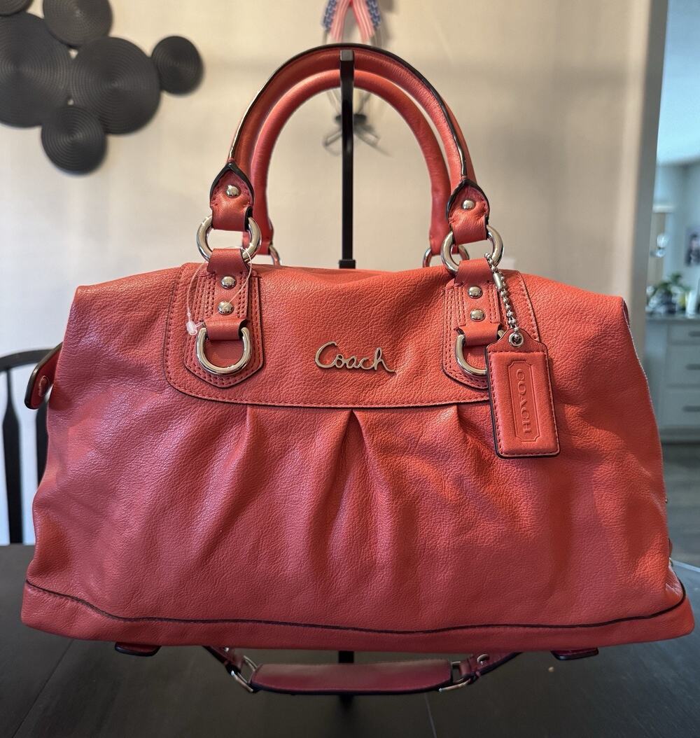 NWOT Coach Ashley Coral Leather Satchel Handbag